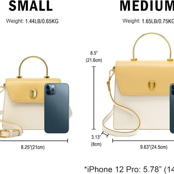 Mini Top Handle Satchel, Crossbody Shoulder Bag, H2077 - Picture 7 of 8